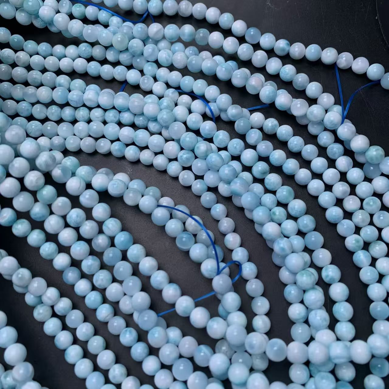 6.5mm Larimar Round Beads AAAA Quality