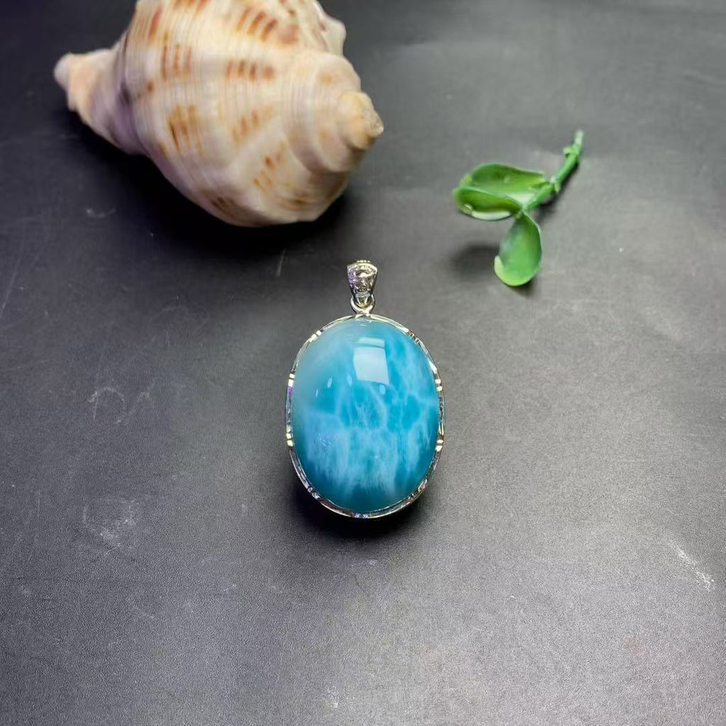 Larimar Oval Pendant AAAA Quality