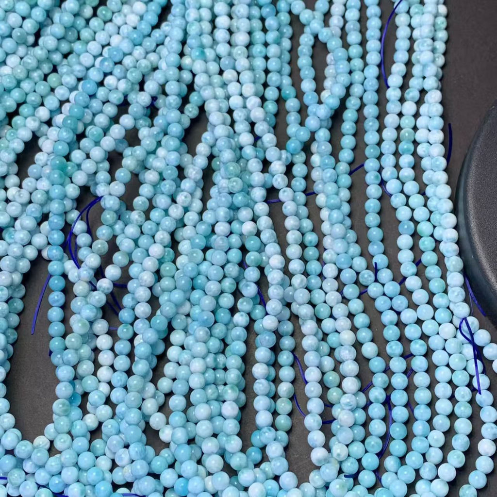 5.5mm Larimar Round Beads AAAA Quality