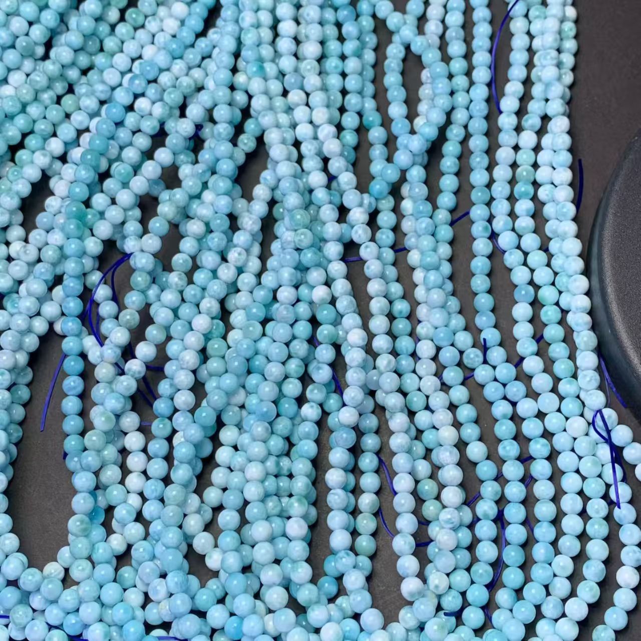 5.5mm Larimar Round Beads AAAA Quality