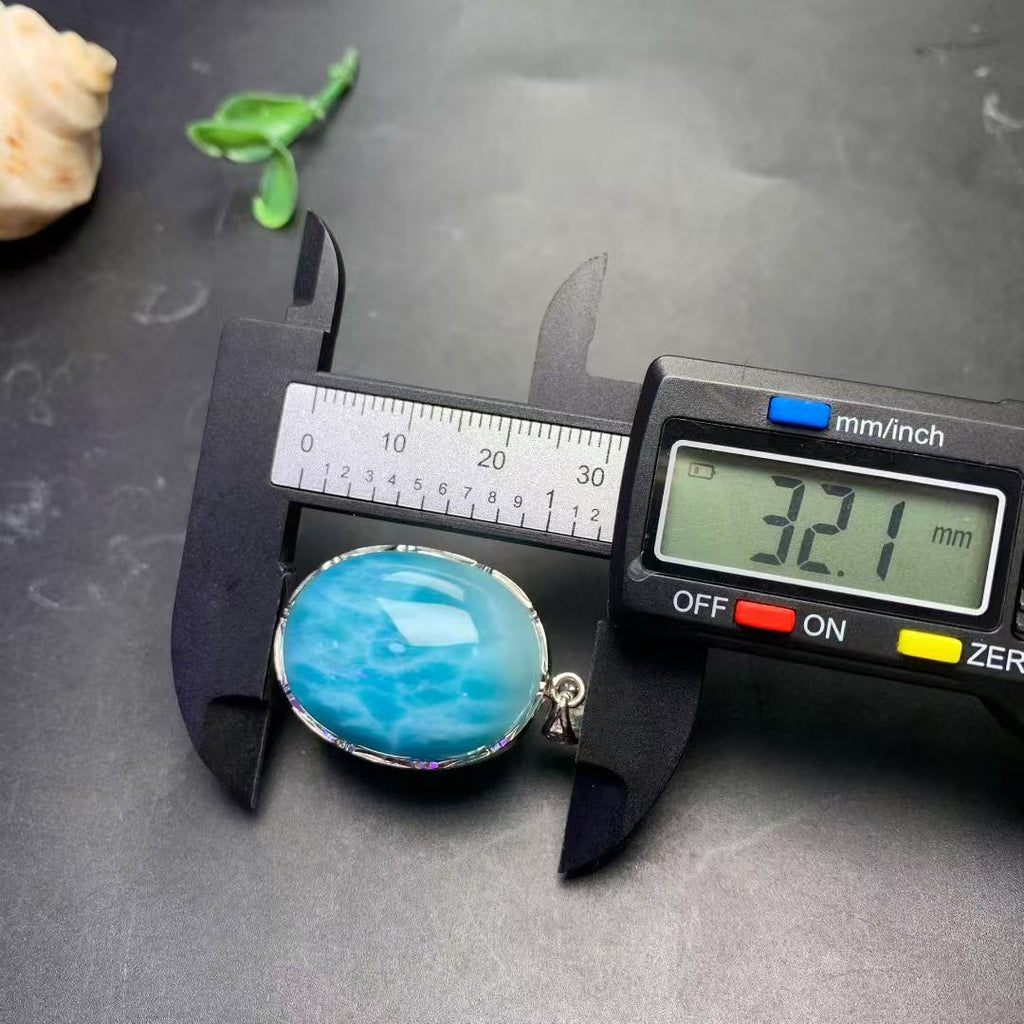 Larimar Oval Pendant AAAA Quality