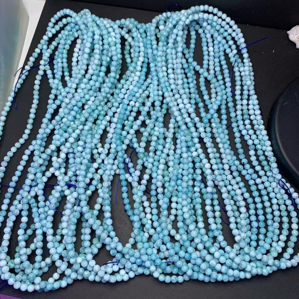 5.5mm Larimar Round Beads AAAA Quality