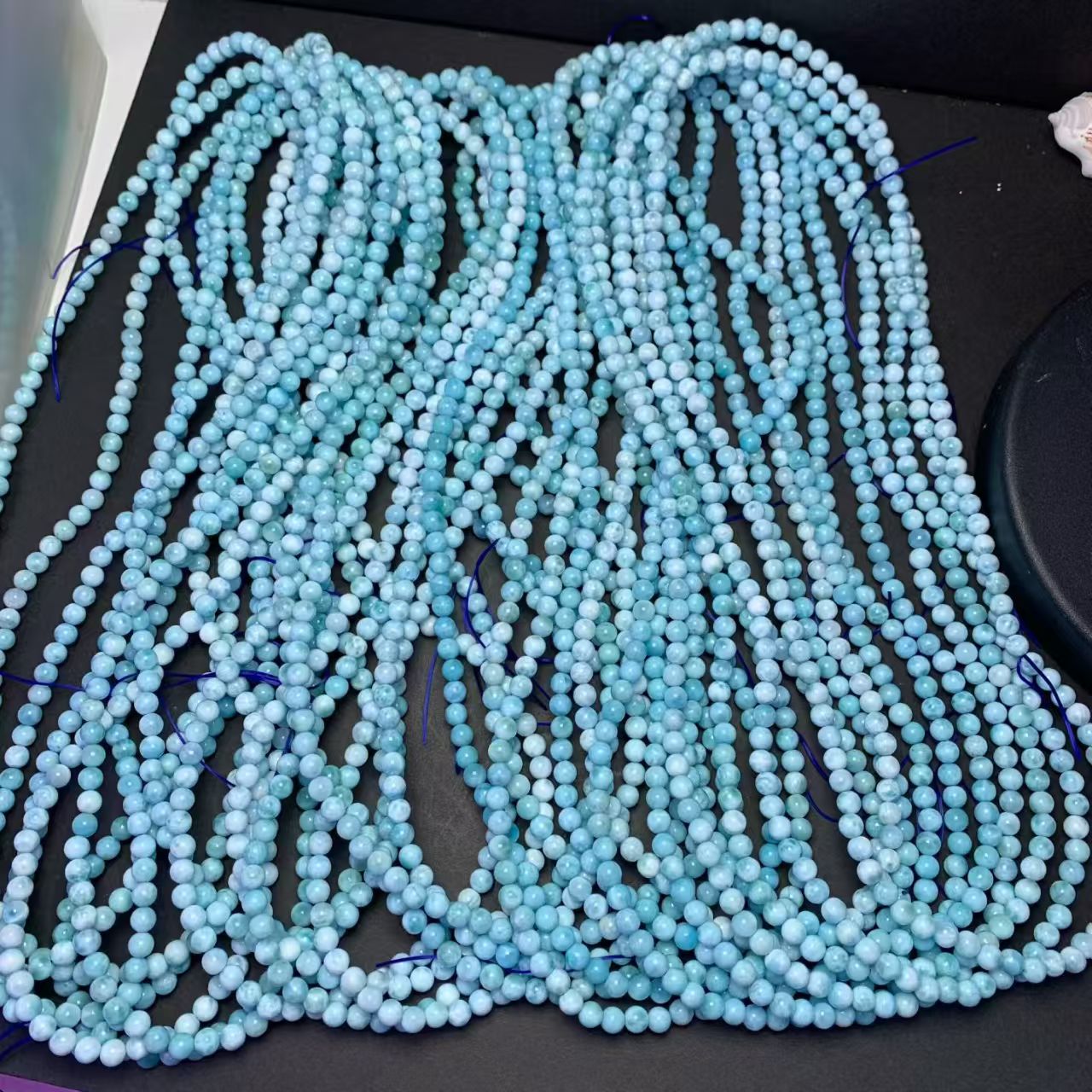 5.5mm Larimar Round Beads AAAA Quality