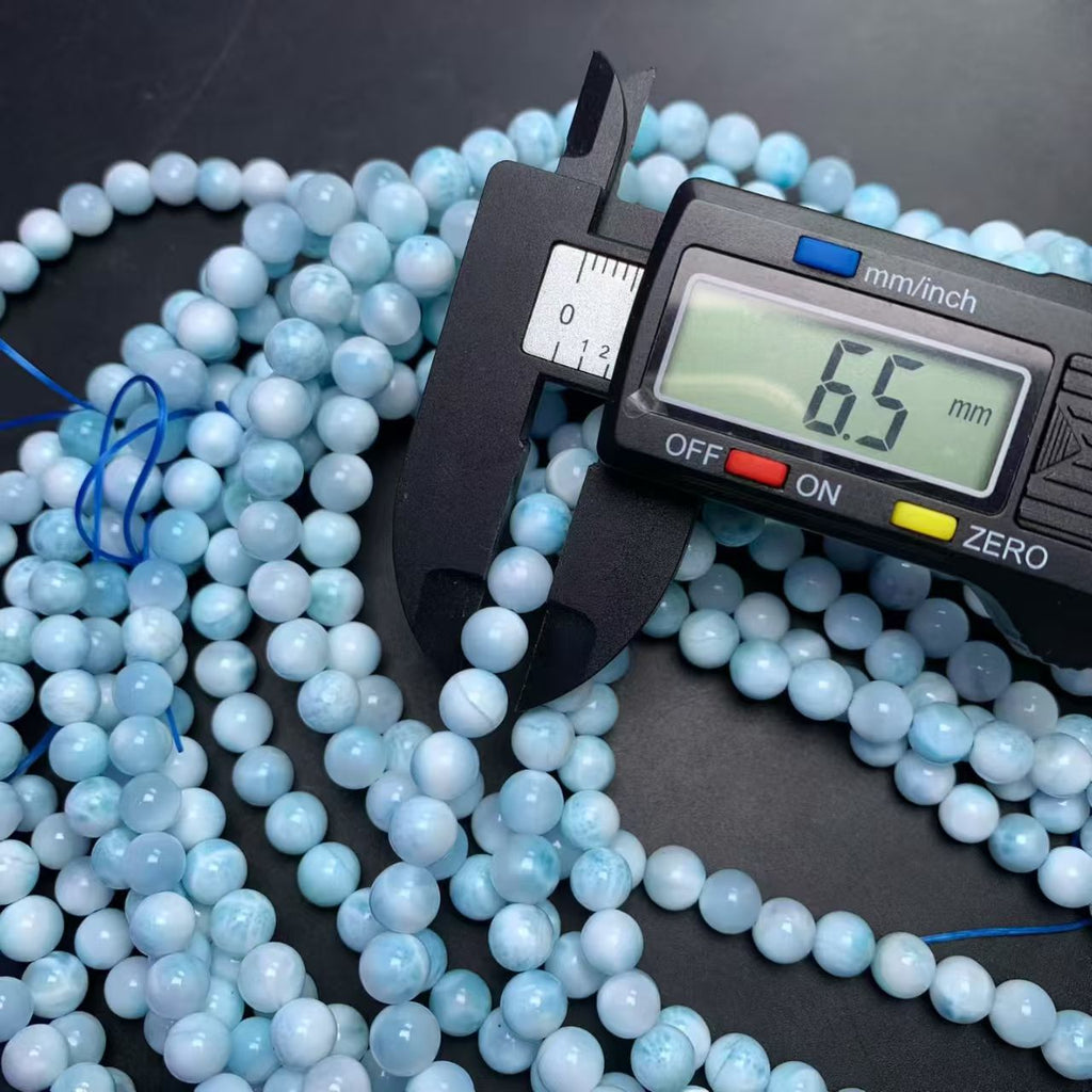 6.5mm Larimar Round Beads AAAA Quality