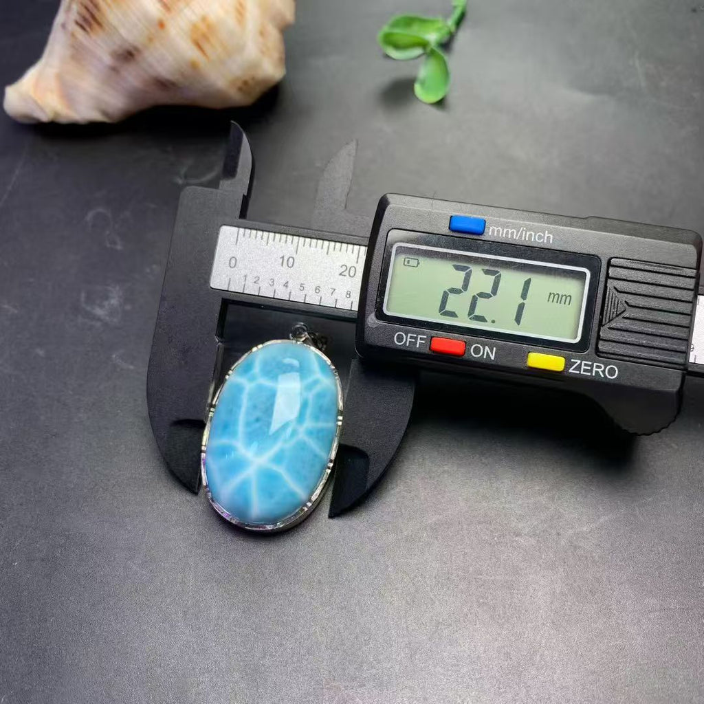 Larimar Oval Necklace AAAA Quality