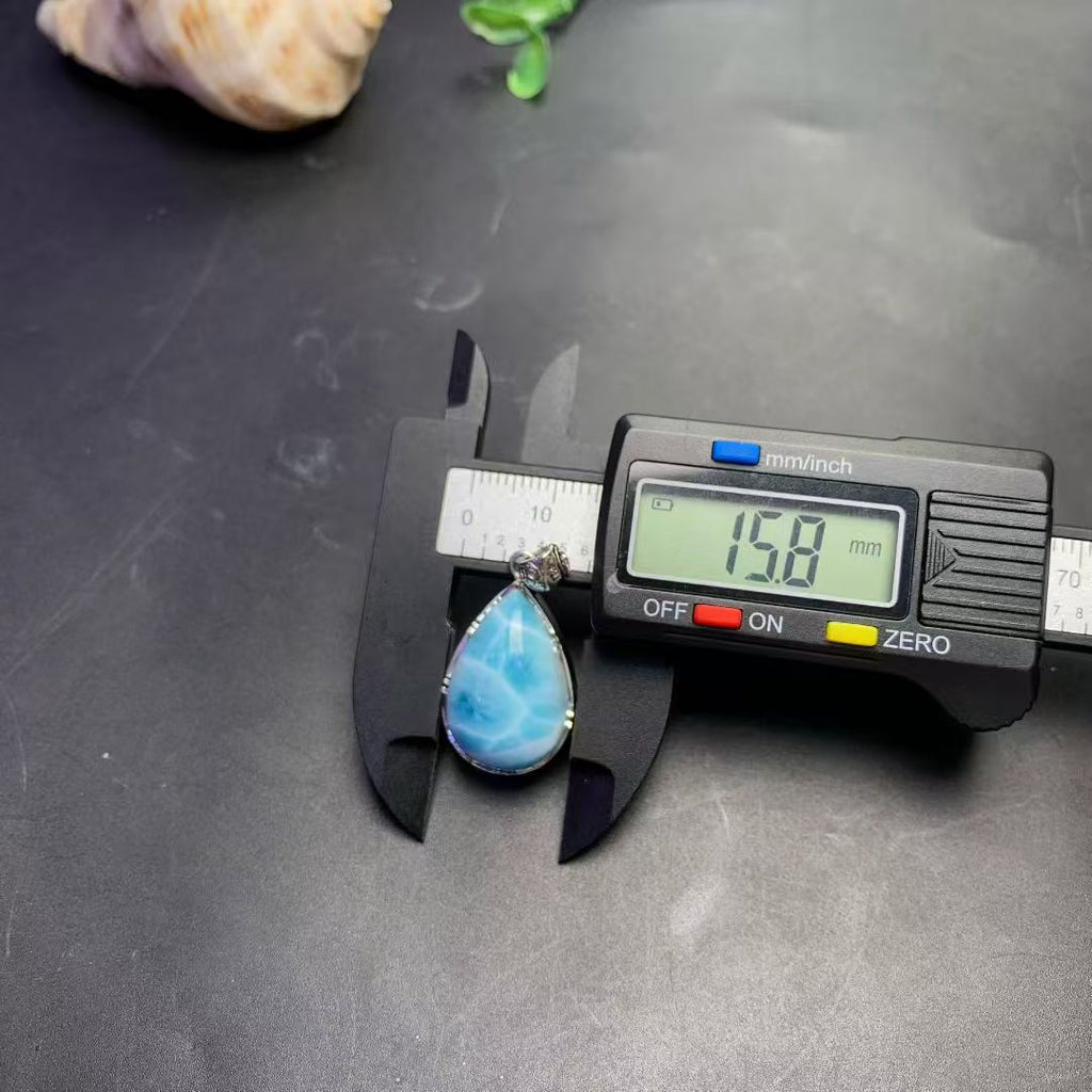 Larimar Tear Drop Pendant AAAA Quality