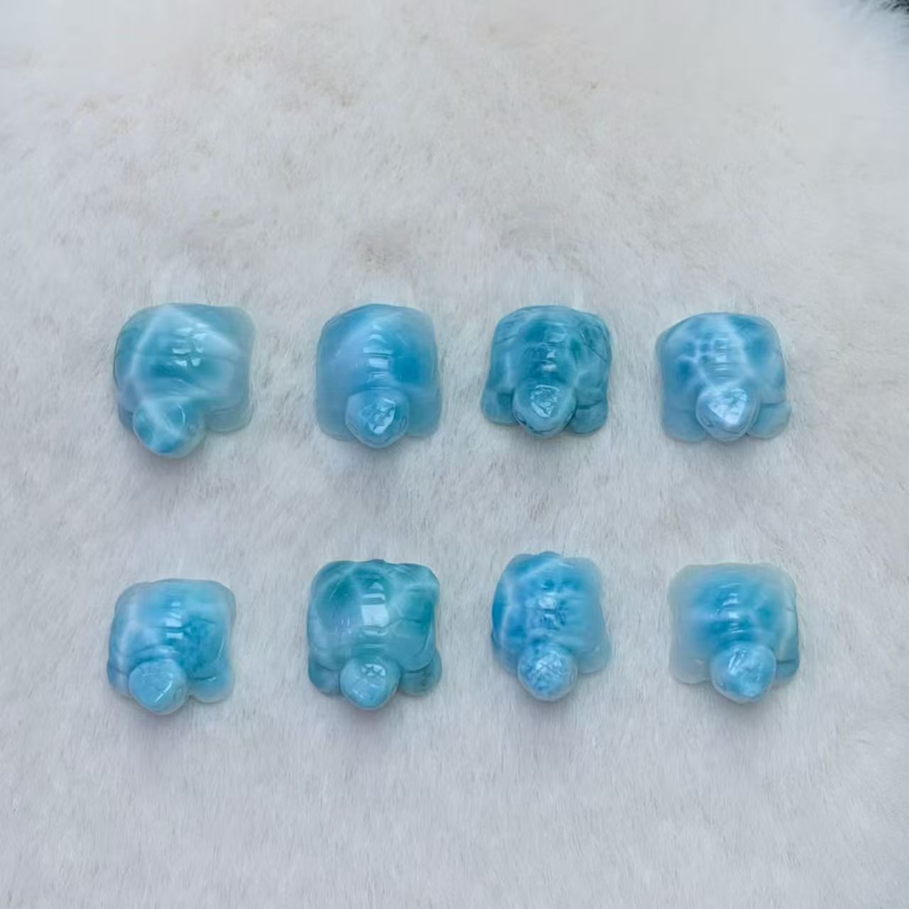 Turtle Carved Larimar AAAA Quality