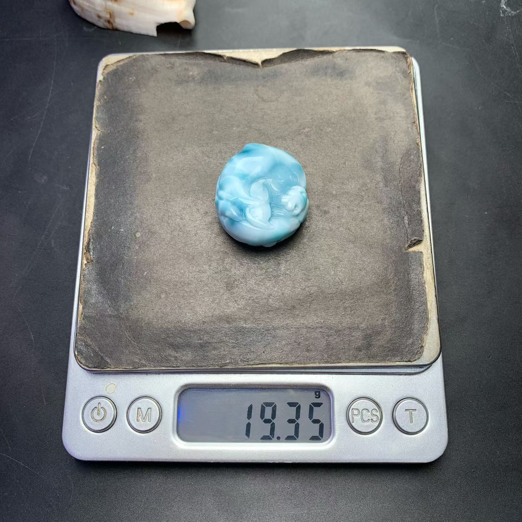 Dalphin Carved Larimar AAAA Quality