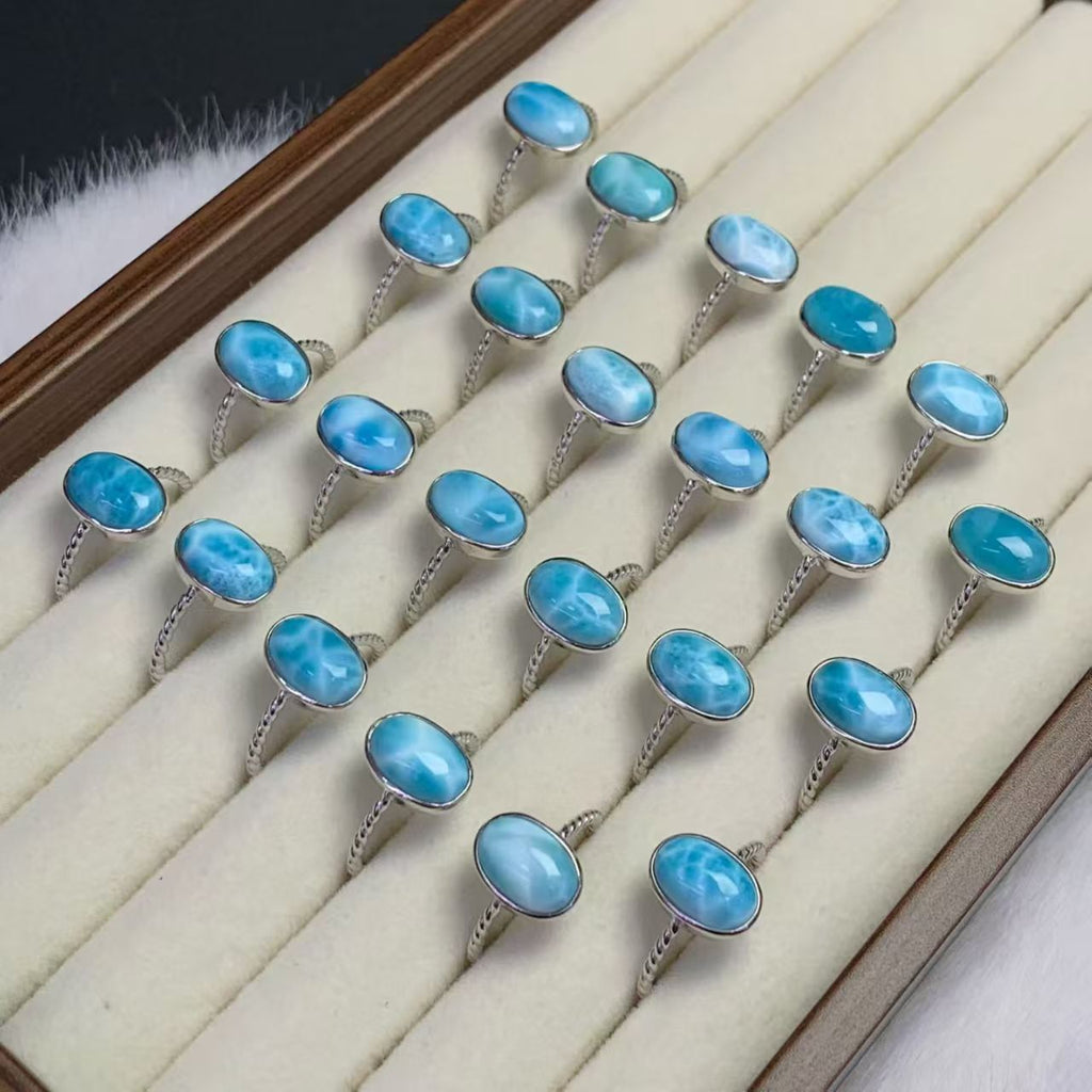 Larimar Oval Ring AAAA Quality