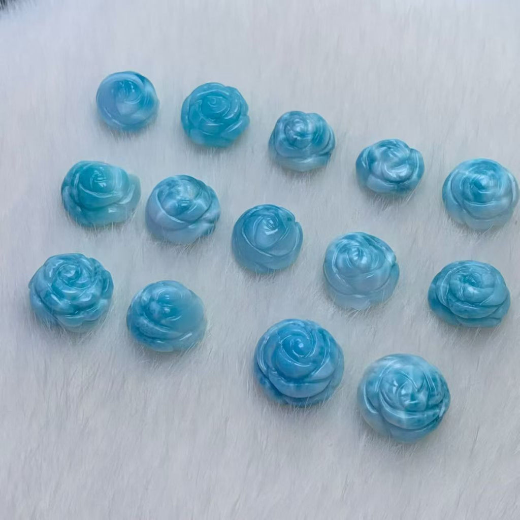 Rose Carved Larimar AAAA Quality