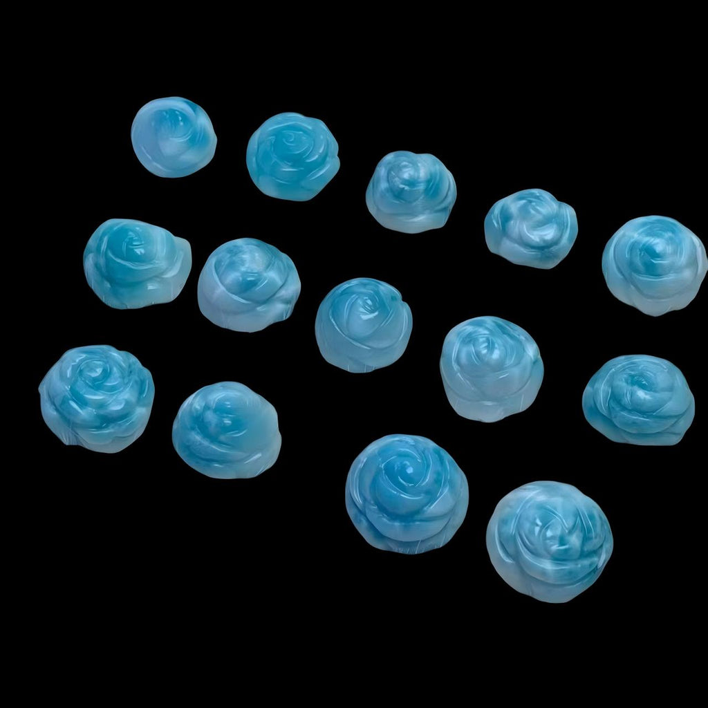 Rose Carved Larimar AAAA Quality