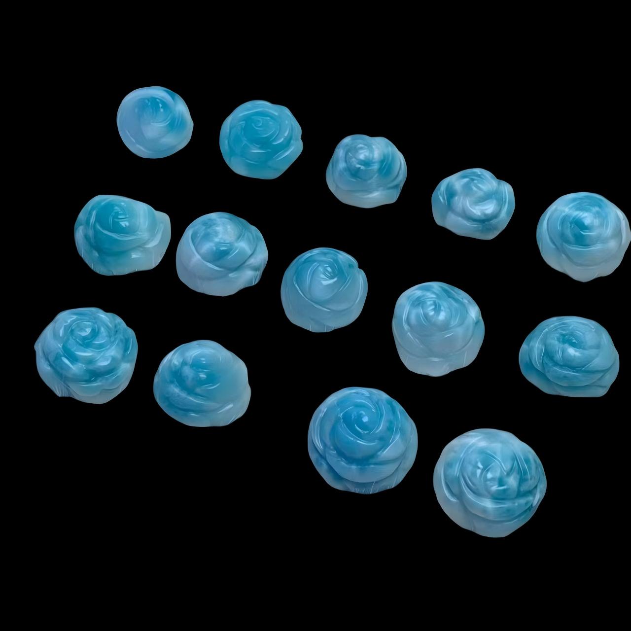 Rose Carved Larimar AAAA Quality