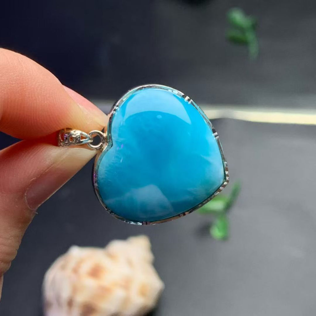 Larimar Heart Pendant AAAA Quality