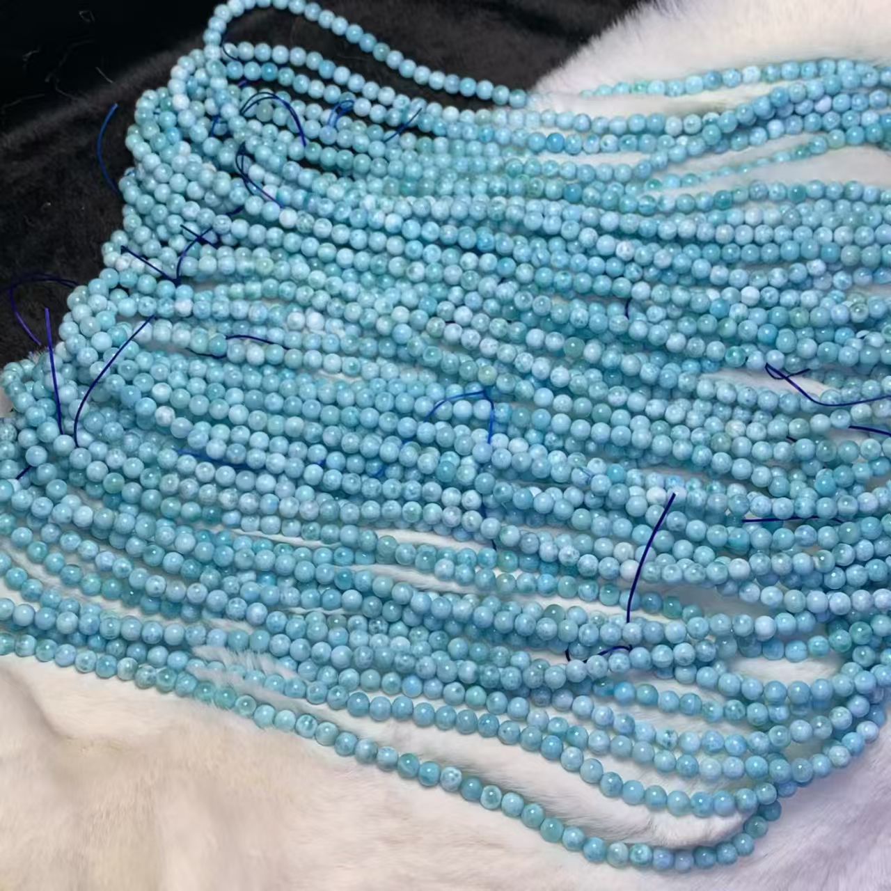 6mm Larimar Round Beads AAAA Quality