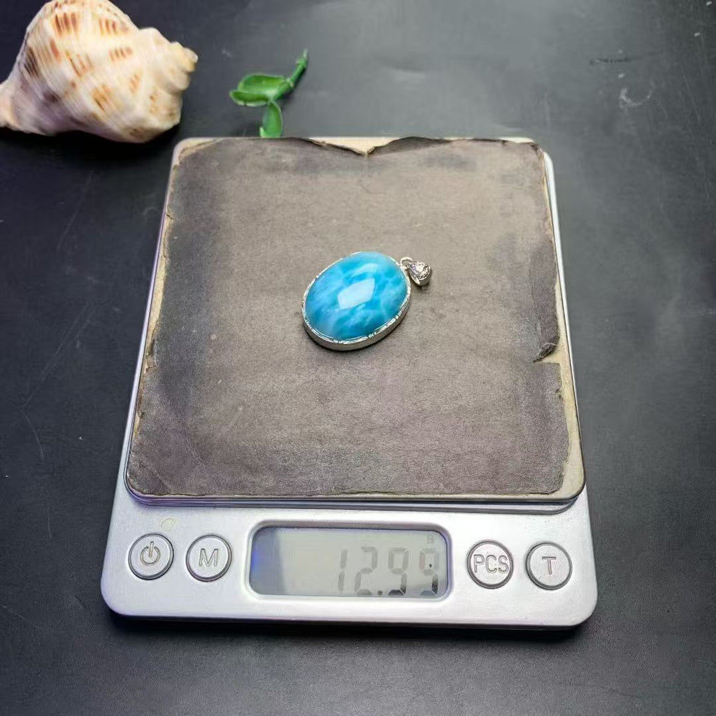 Larimar Oval Pendant AAAA Quality