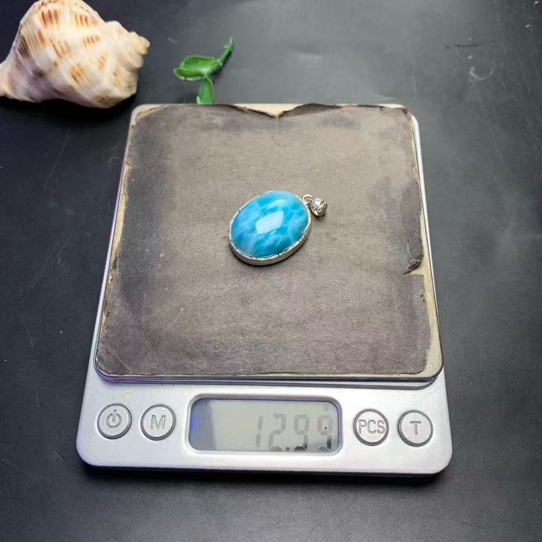 Larimar Oval Pendant AAAA Quality
