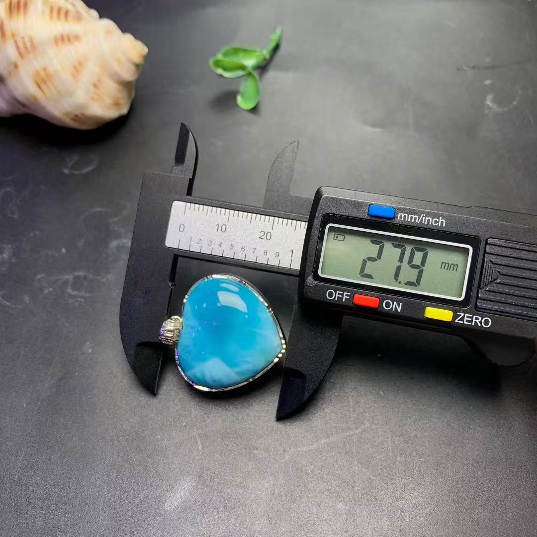 Larimar Heart Pendant AAAA Quality