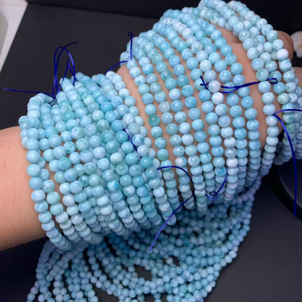 5.5mm Larimar Round Beads AAAA Quality