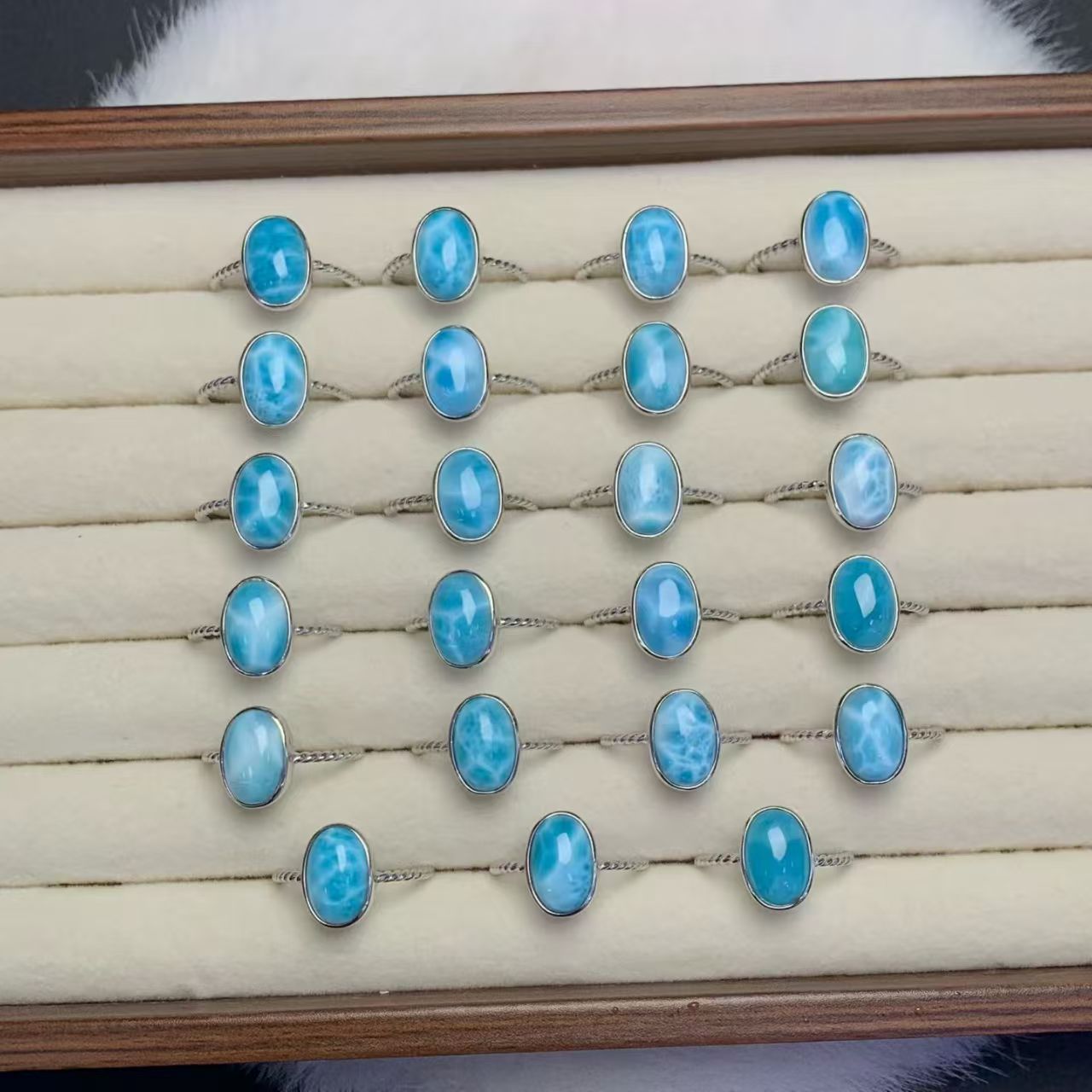 Larimar Oval Ring AAAA Quality