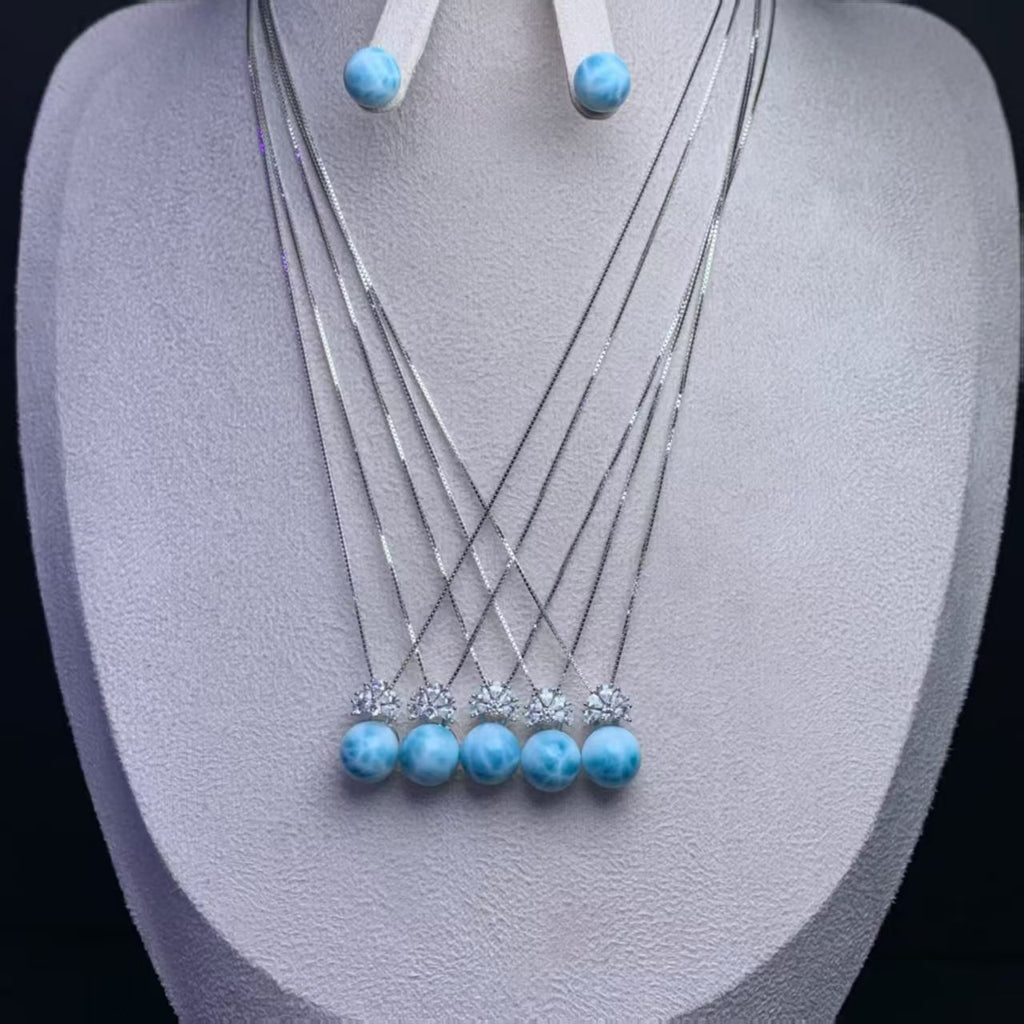 Larimar Ball Necklace AAAA Quality