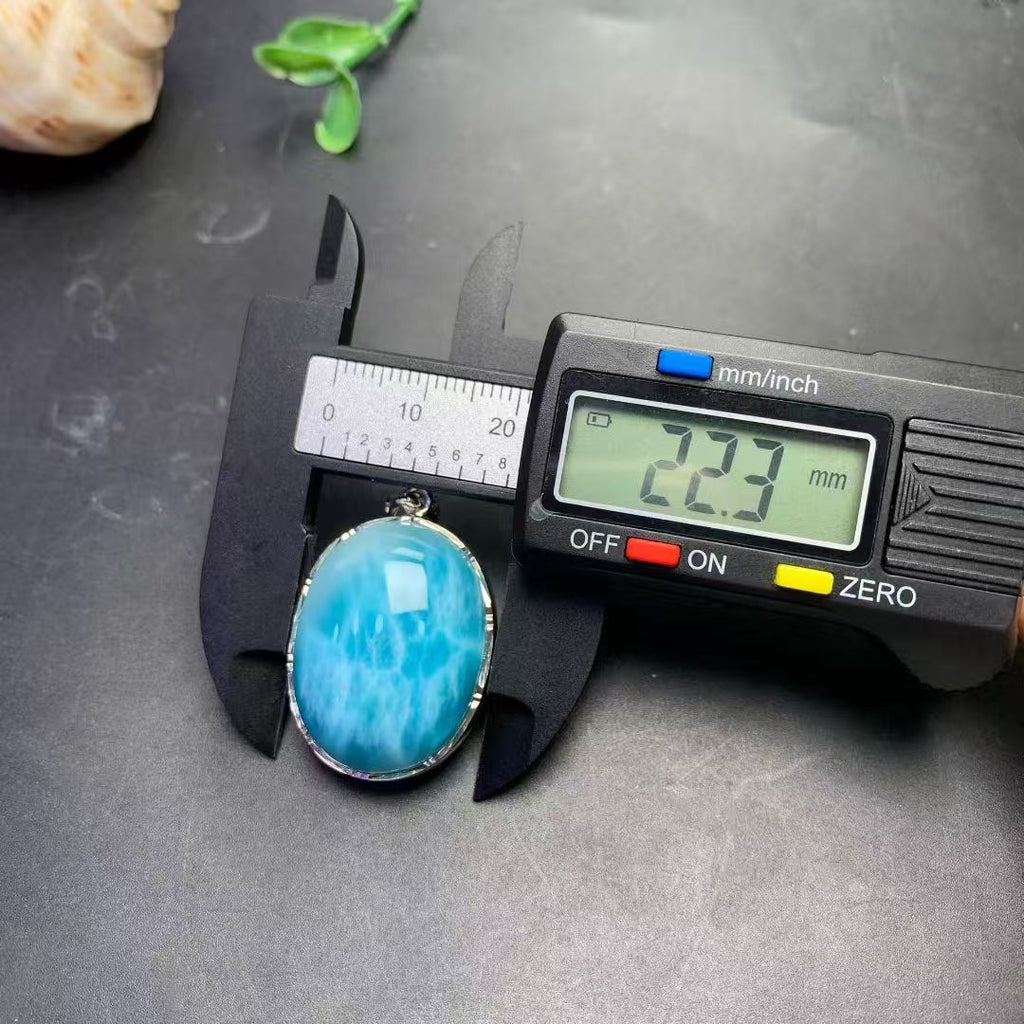 Larimar Oval Pendant AAAA Quality