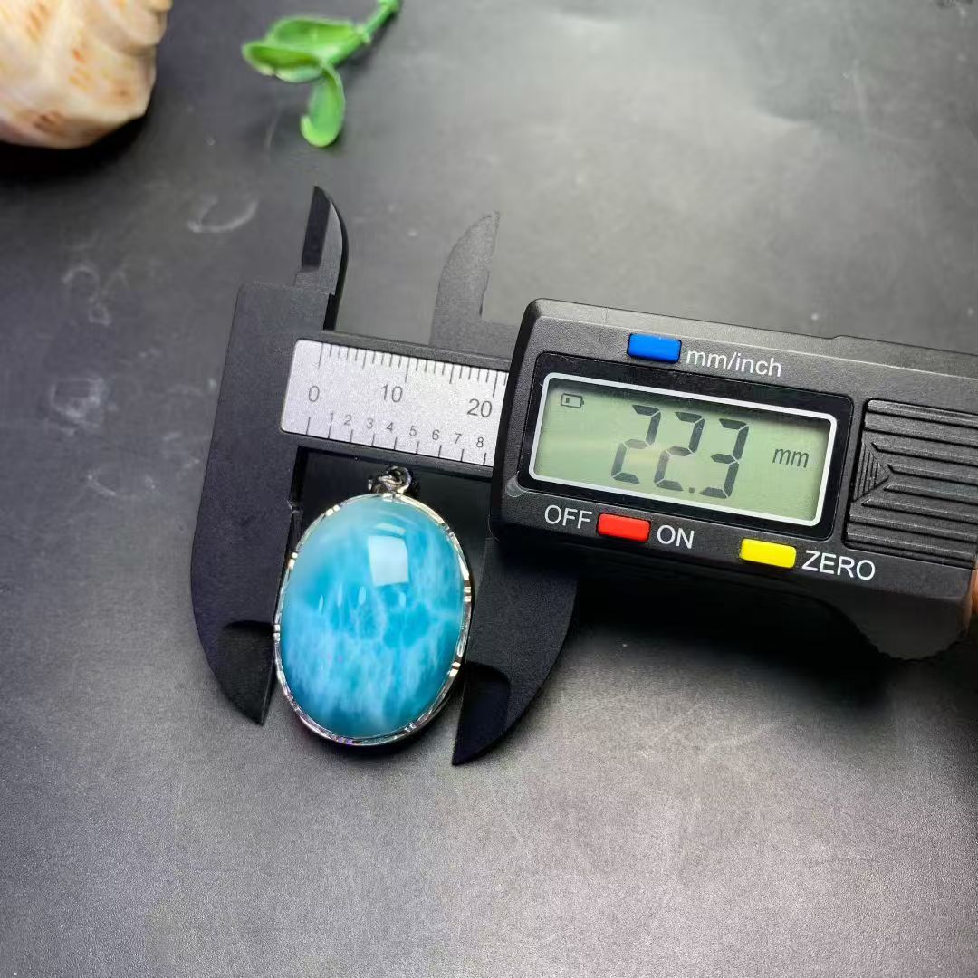 Larimar Oval Pendant AAAA Quality