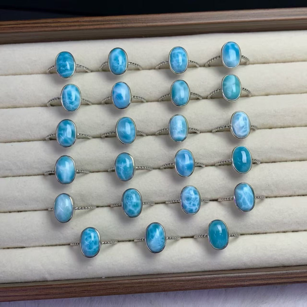 Larimar Oval Ring AAAA Quality