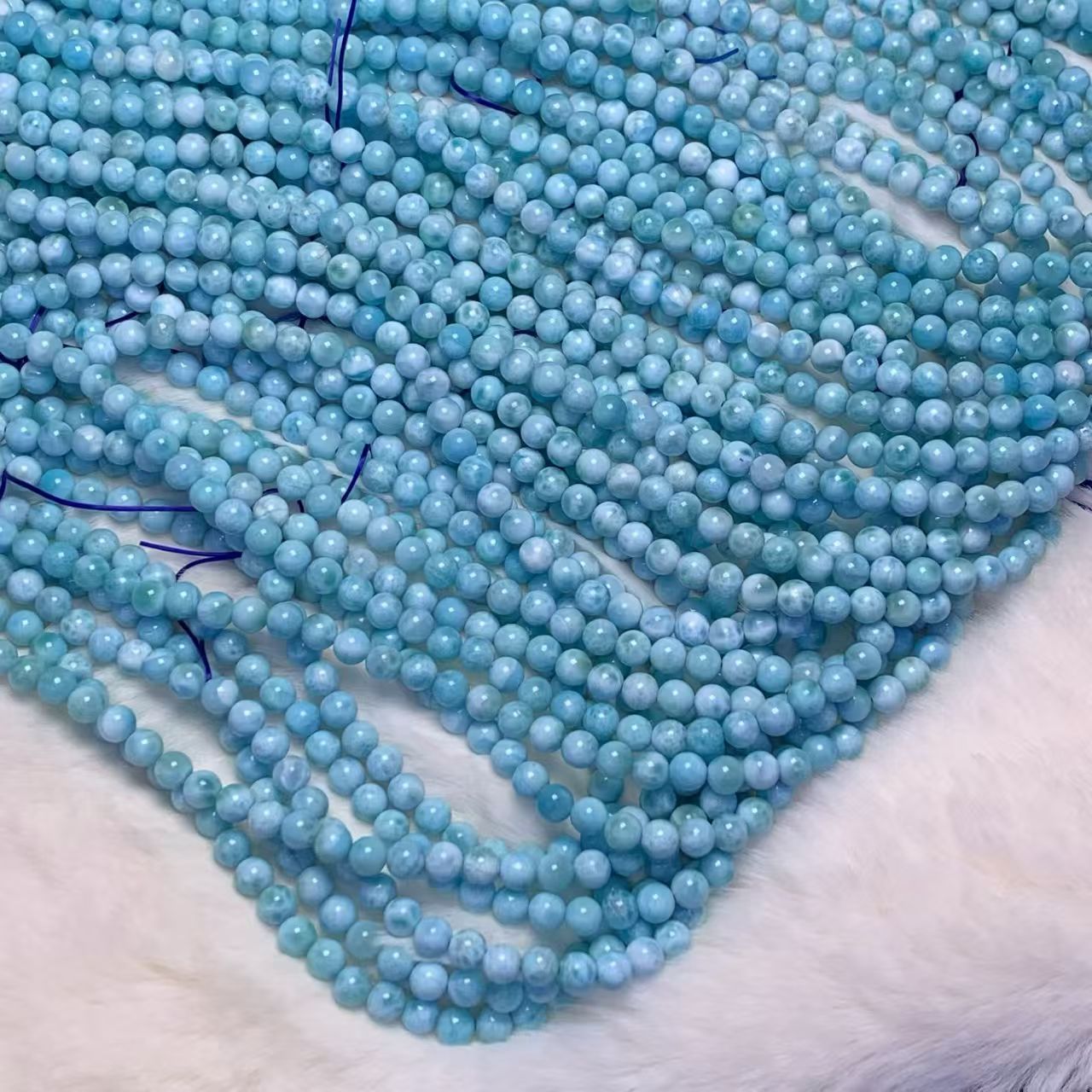 6mm Larimar Round Beads AAAA Quality