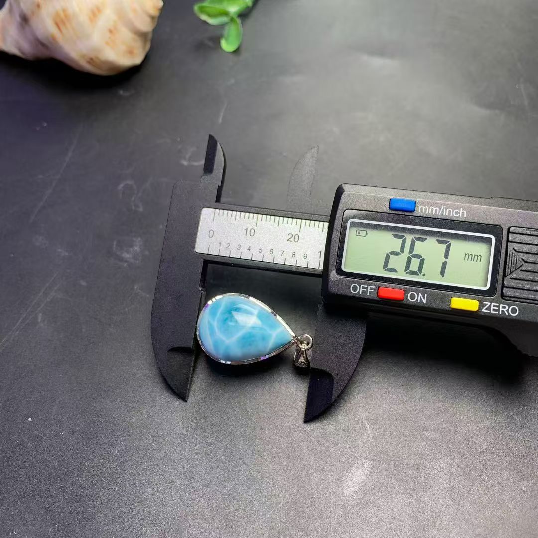 Larimar Tear Drop Pendant AAAA Quality