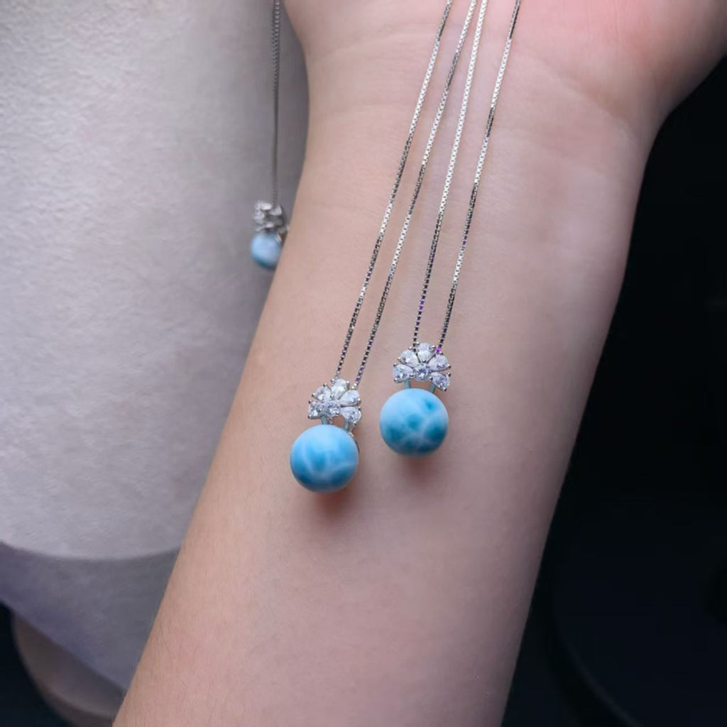 Larimar Ball Necklace AAAA Quality