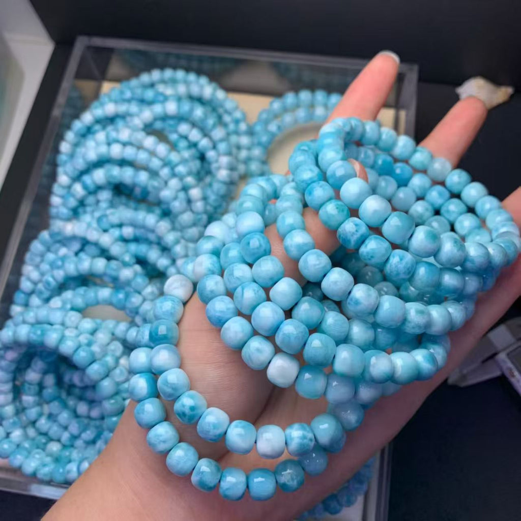 9mm Larimar Bracelets AAAA Quality