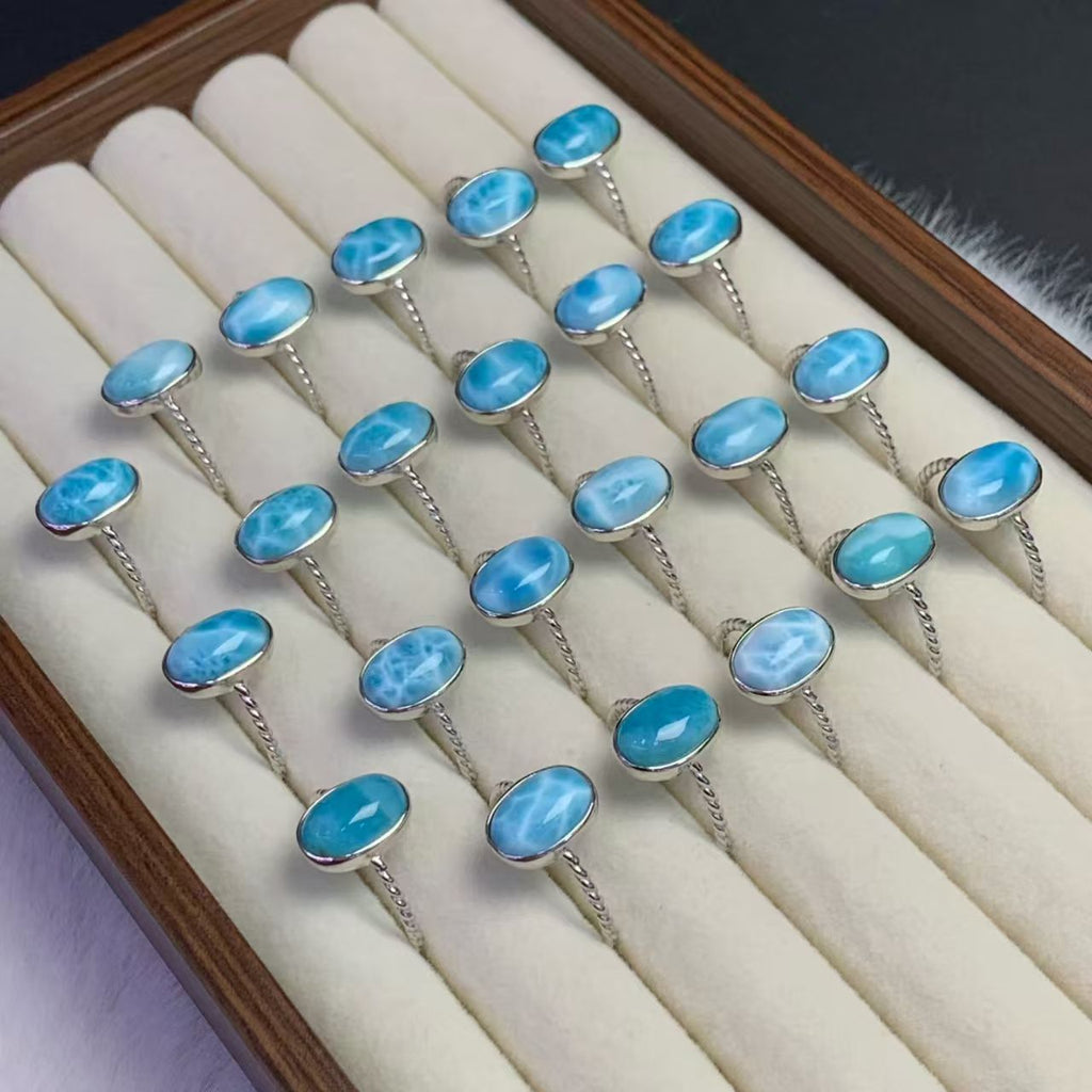 Larimar Oval Ring AAAA Quality