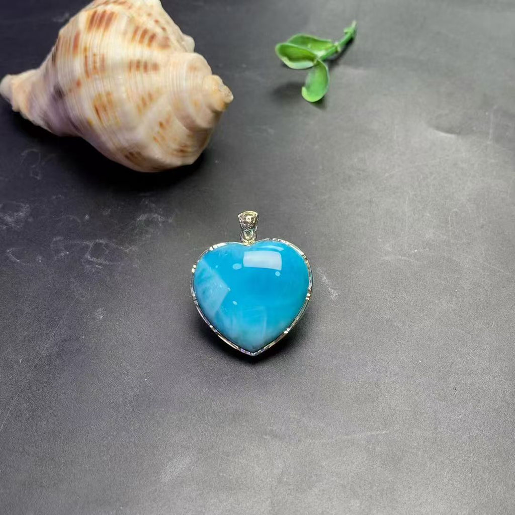 Larimar Heart Pendant AAAA Quality