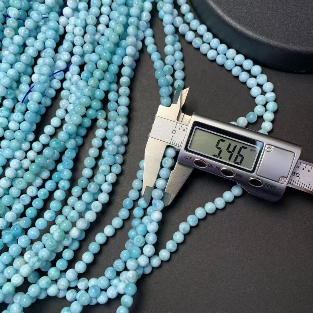 5.5mm Larimar Round Beads AAAA Quality