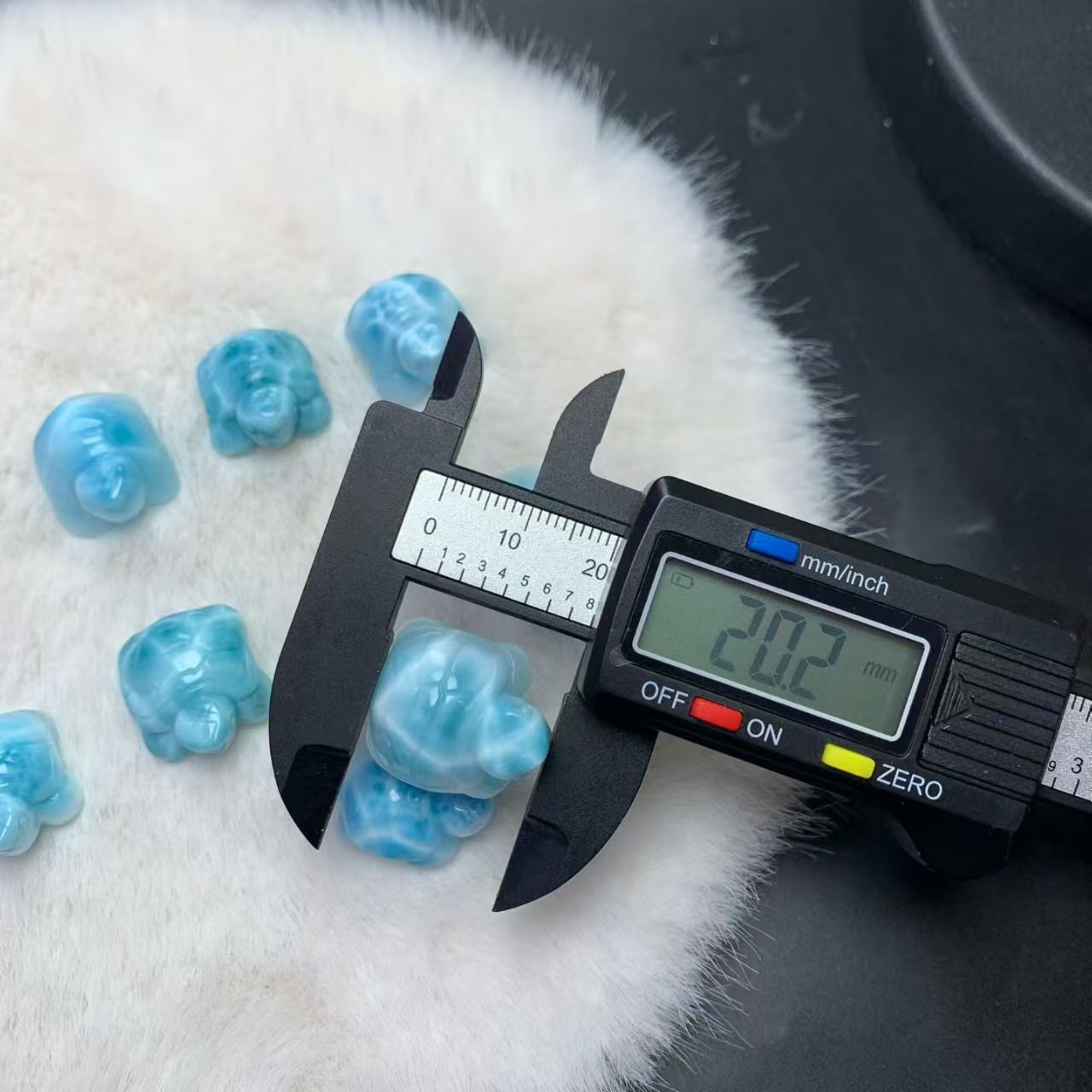 Turtle Carved Larimar AAAA Quality