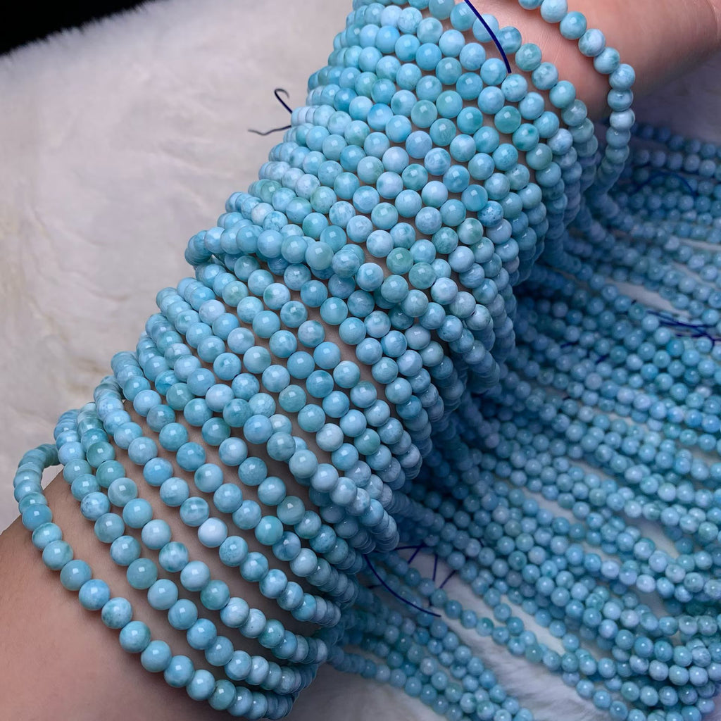 6mm Larimar Round Beads AAAA Quality