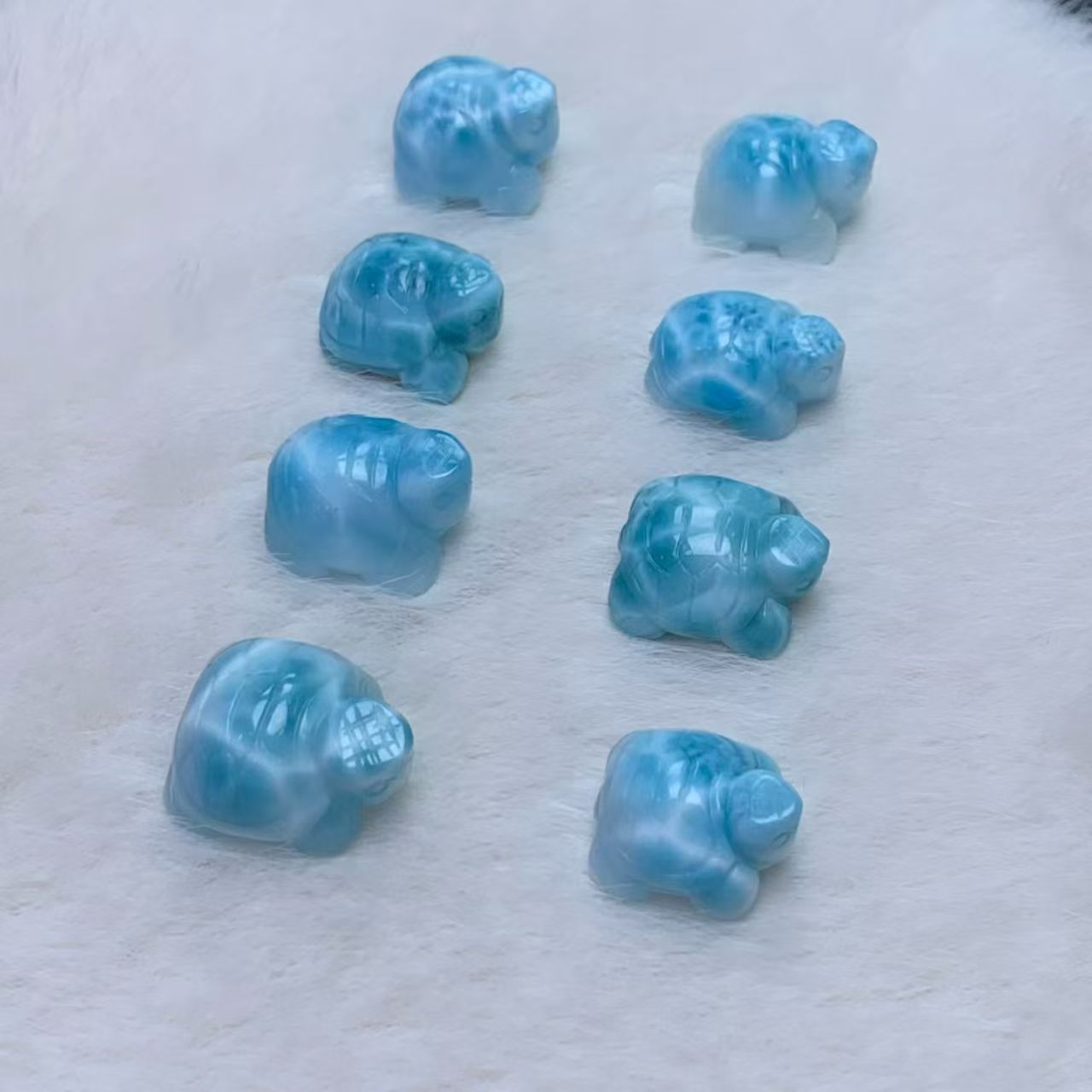 Turtle Carved Larimar AAAA Quality