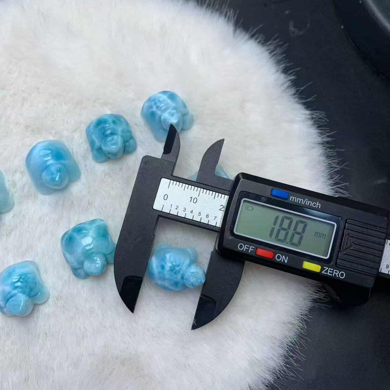 Turtle Carved Larimar AAAA Quality