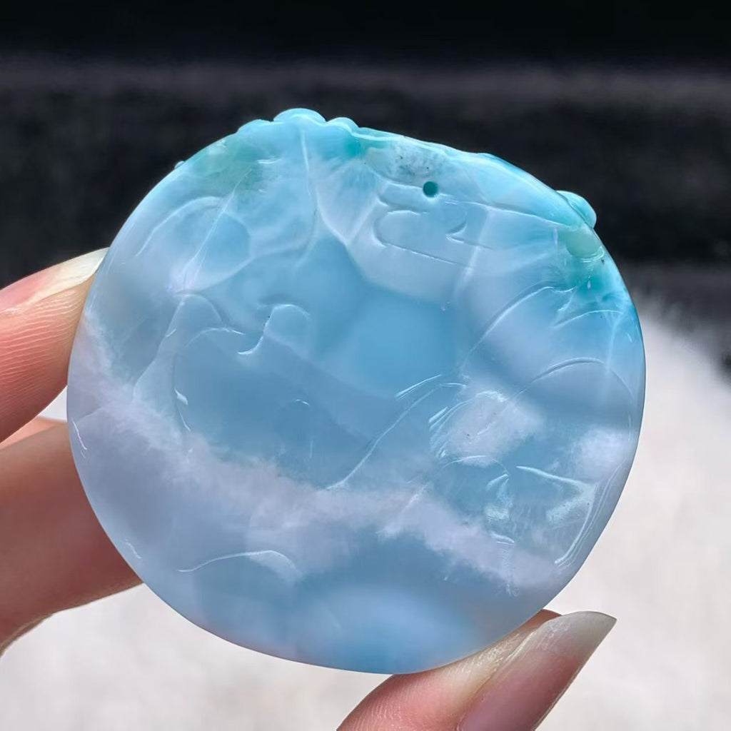 Horse Carved Larimar AAAA Quality