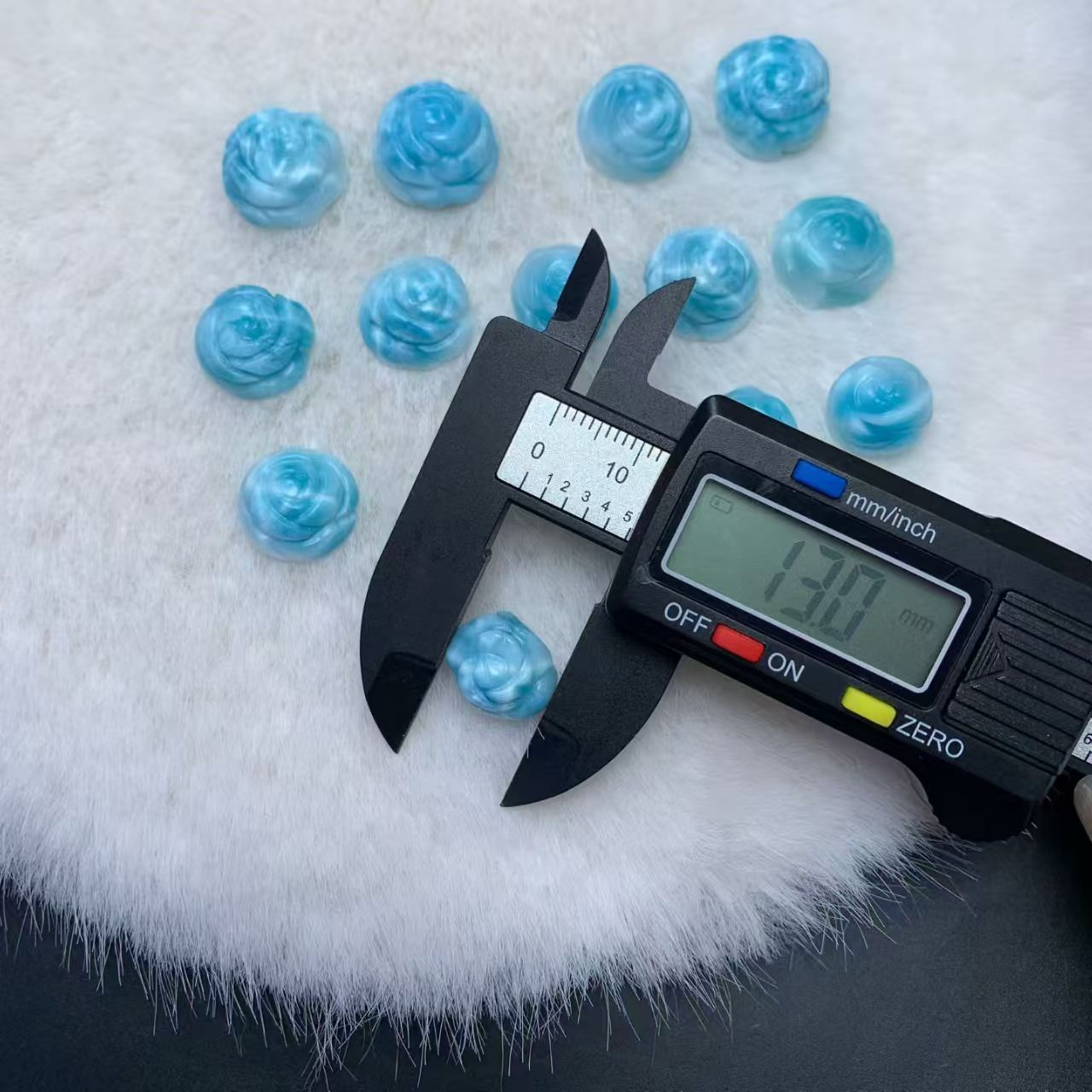 Rose Carved Larimar AAAA Quality