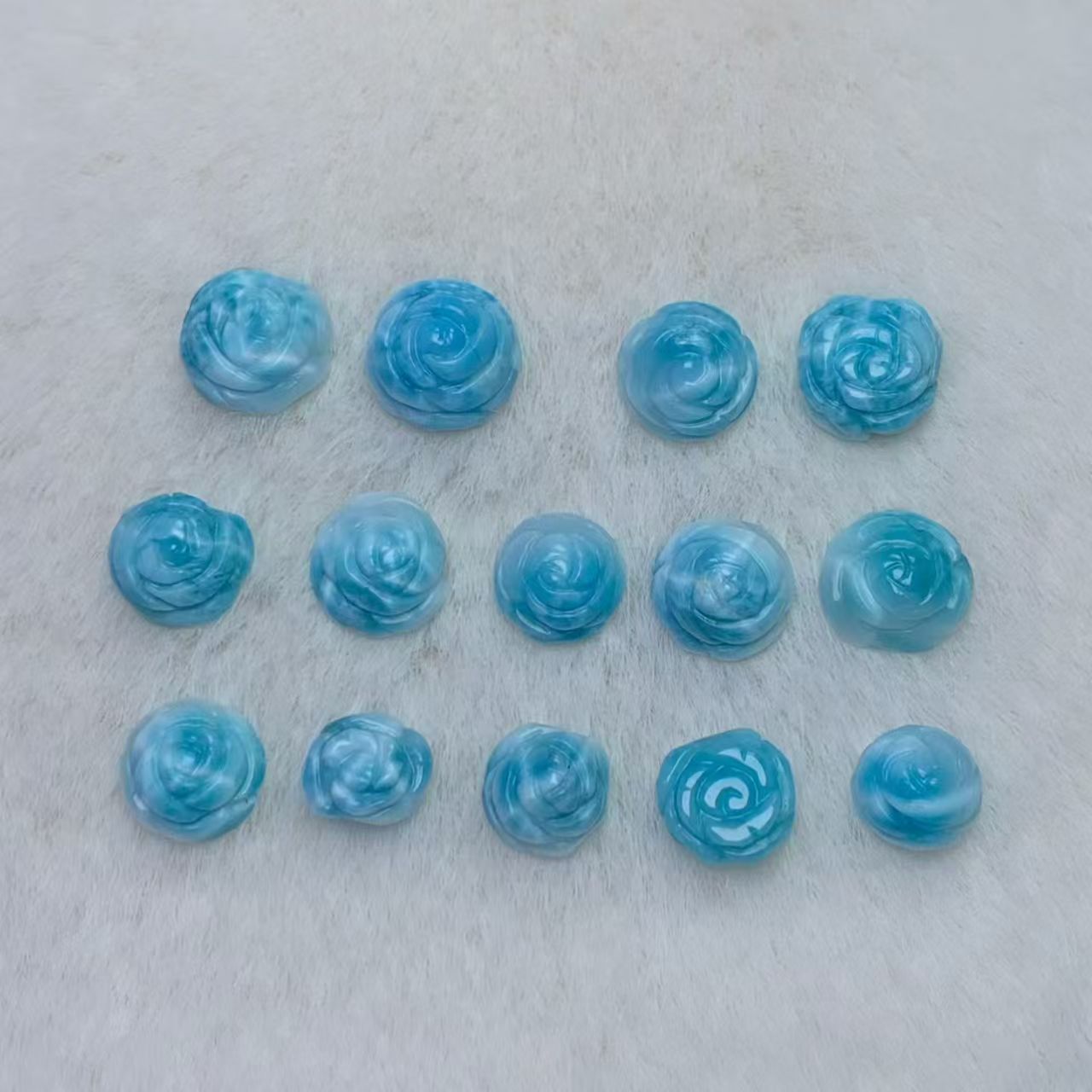 Rose Carved Larimar AAAA Quality