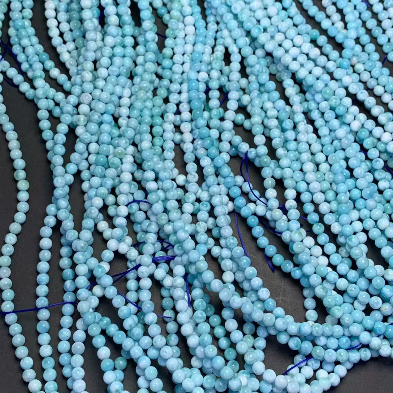 5.5mm Larimar Round Beads AAAA Quality