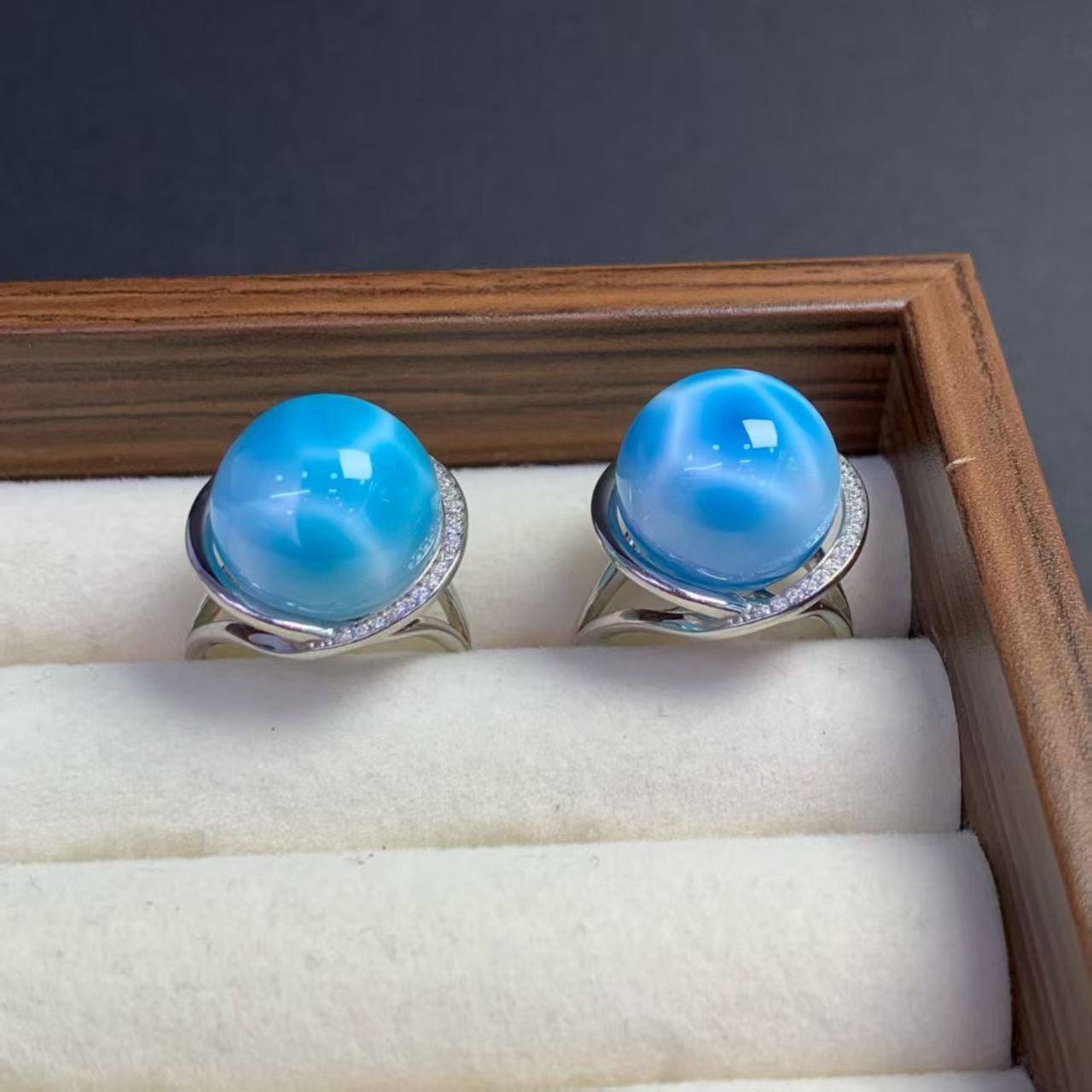 Larimar Round Ring  AAAA Quality