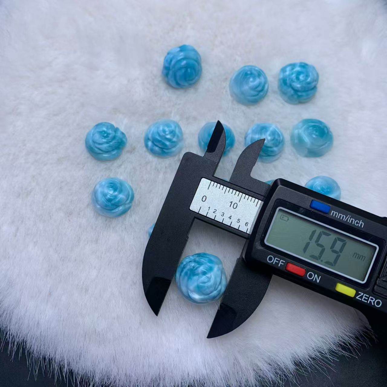 Rose Carved Larimar AAAA Quality