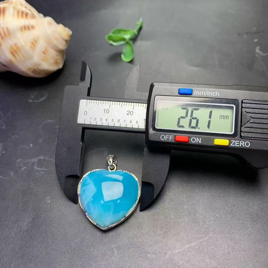 Larimar Heart Pendant AAAA Quality