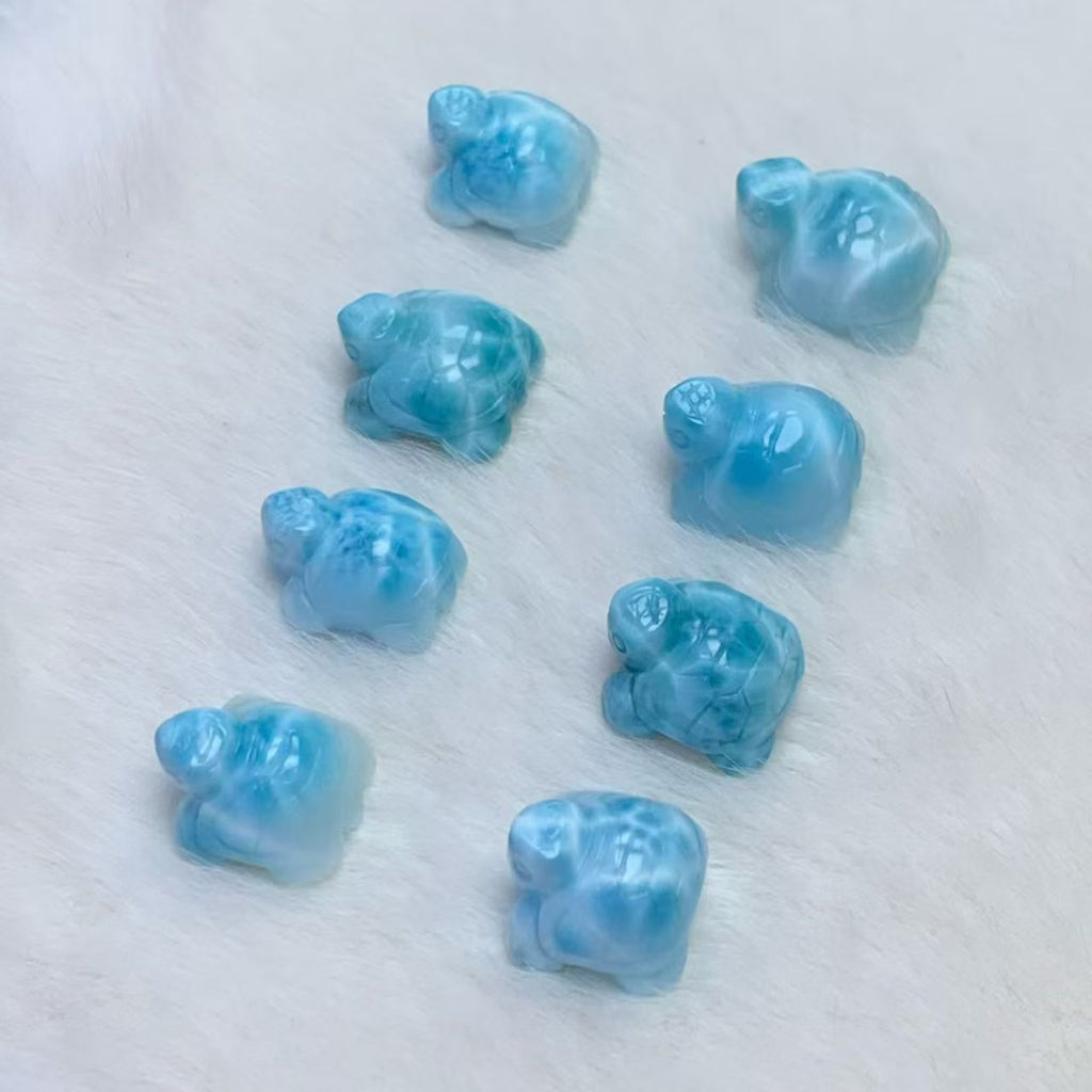 Turtle Carved Larimar AAAA Quality