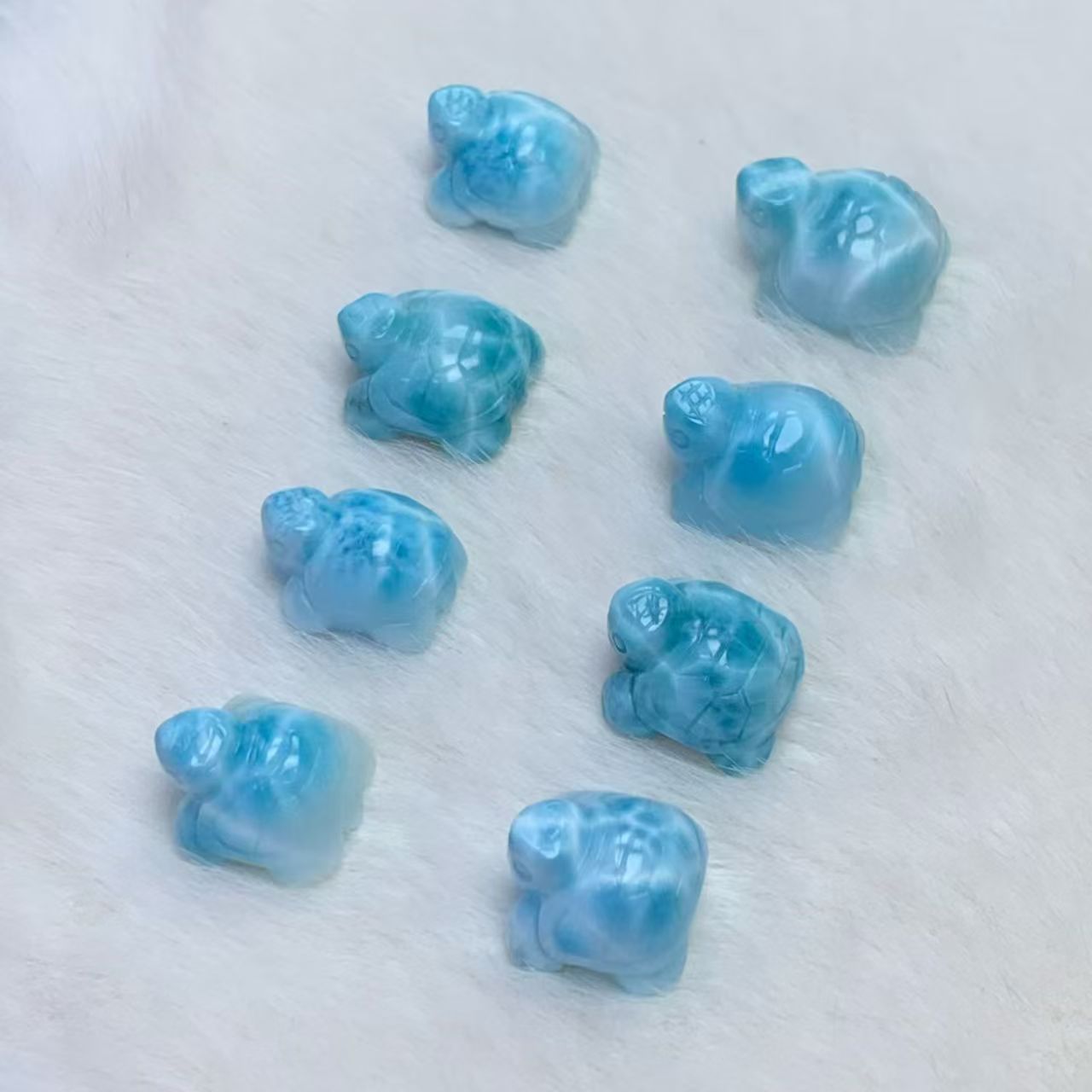 Turtle Carved Larimar AAAA Quality